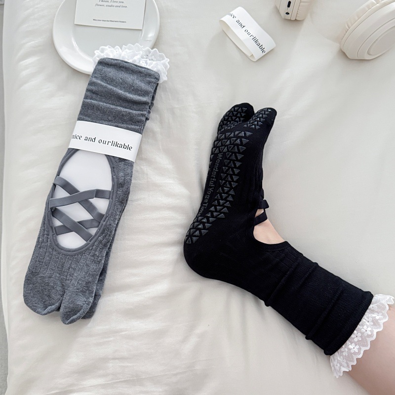 Lace Trim Split Toe Yoga Socks - огляд і ціна Medias Para Pilates Y Yoga
